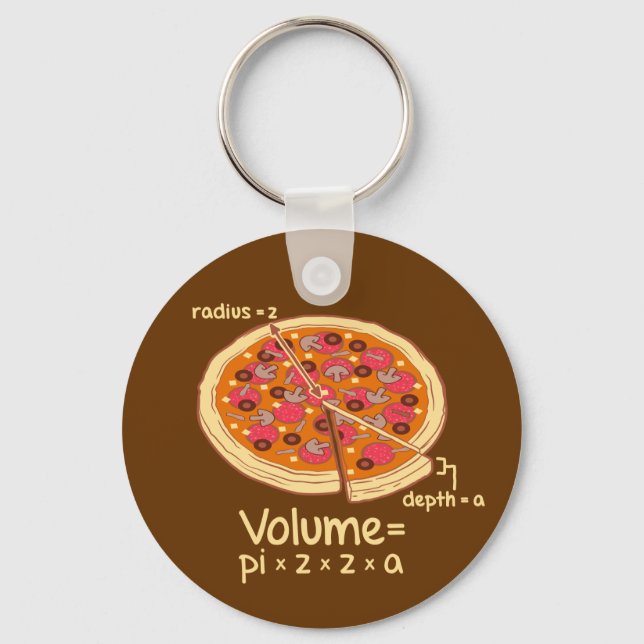 Pizza Volume Mathematische Formel = Pi*z*z*a Schlüsselanhänger (Vorderseite)
