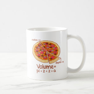 Pizza-Volumen mathematische Formel = Pi*z*z*a Kaffeetasse
