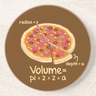 Pizza-Volumen mathematische Formel = Pi*z*z*a Sandstein Untersetzer