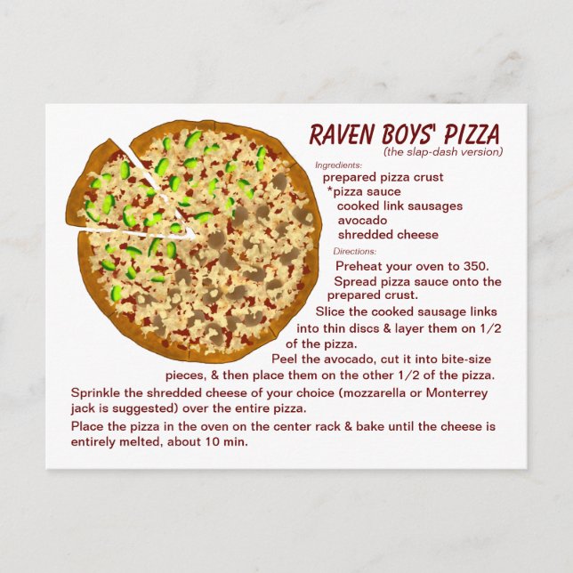 Pizza von Raven Boys Rezept Postkarte (Vorderseite)
