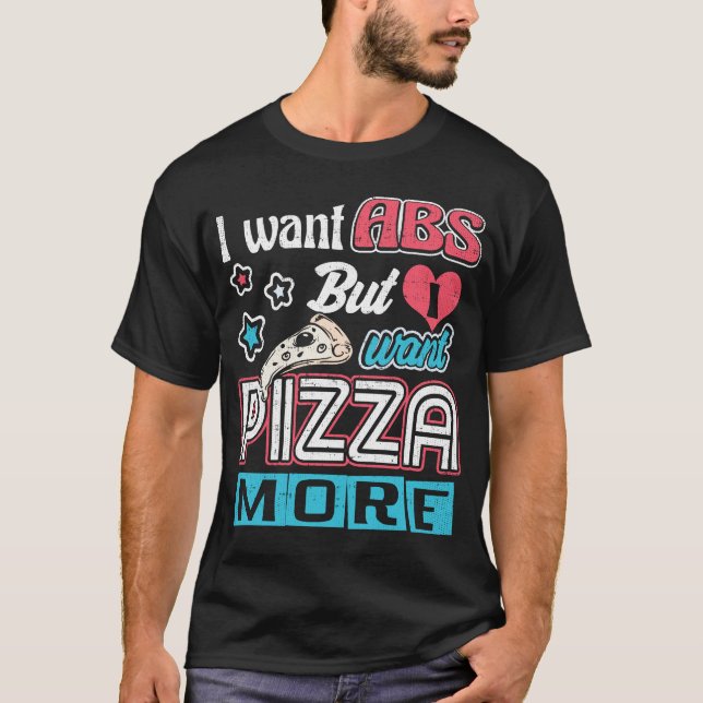 Pizza vs Abs - Bulking Diet - Funny Carbs Novelty T-Shirt (Vorderseite)