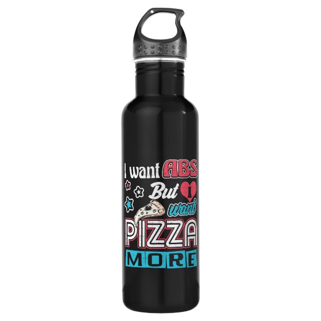 Pizza vs Abs - Bulking Diet - Funny Carbs Novelty Trinkflasche (Vorderseite)