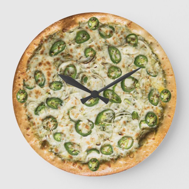 Pizza Wall Clock Große Wanduhr (Vorderseite)