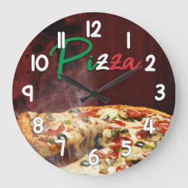 Pizza Wall Clock – Hot Fresh Pizza Kitchen Home De Große Wanduhr