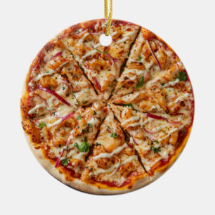 Pizza Weihnachten, Lustiger Foodie, Weißer Elefant Keramik Ornament