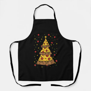Pizza Weihnachtsbaum Lichter Weihnachtsmänner Schürze