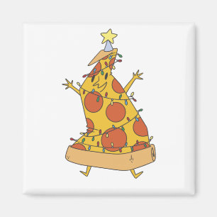 Pizza-Weihnachtsbaum - Lustiges Xmas-Essen Magnet