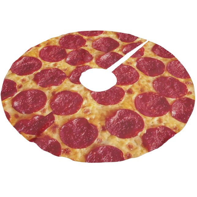 Pizza-Weihnachtsbaum-Rock Polyester Weihnachtsbaumdecke (Schrägansicht)