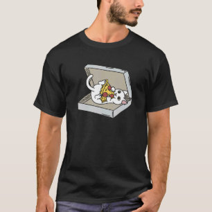 Pizza Weiße Katze Haustier T-Shirt