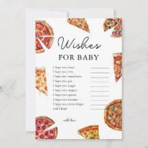 Pizza wünscht sich eine Baby-Duschkarte