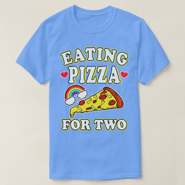 Pizza zu zweit essen T-Shirt (Design vorne)