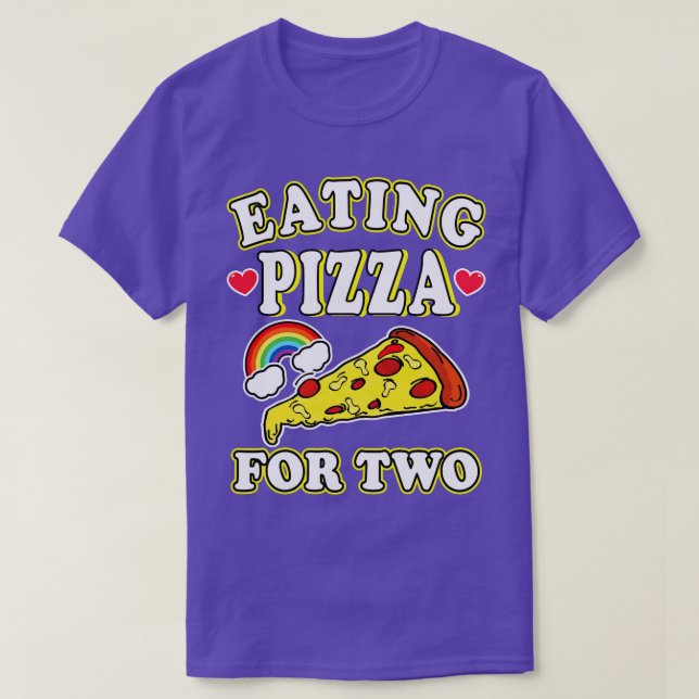 Pizza zu zweit essen T-Shirt (Design vorne)