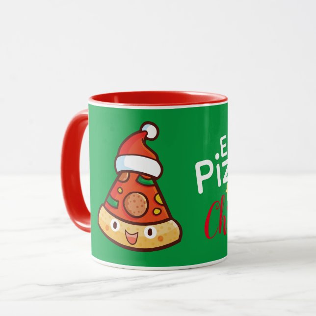 Pizza zum Essen zu Weihnachten Tasse (Vorderseite Links)
