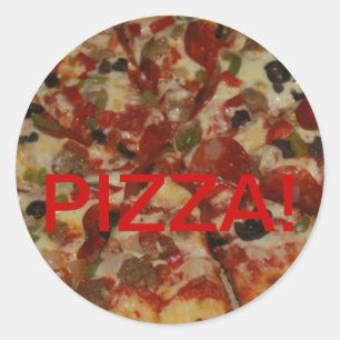Pizzaaufkleber. . . Yum Runder Aufkleber
