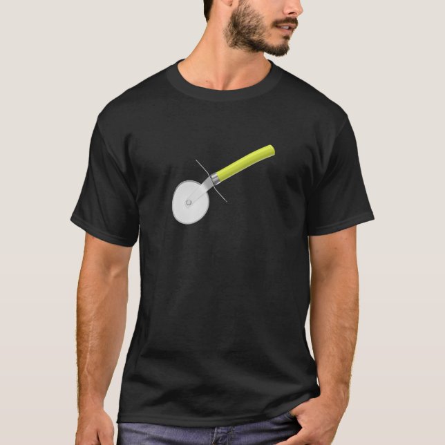 Pizzabschneider mit grünem Griff T-Shirt (Vorderseite)