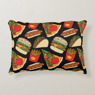 Pizzaburger Hotdog Pommes frites Tacos Dekokissen