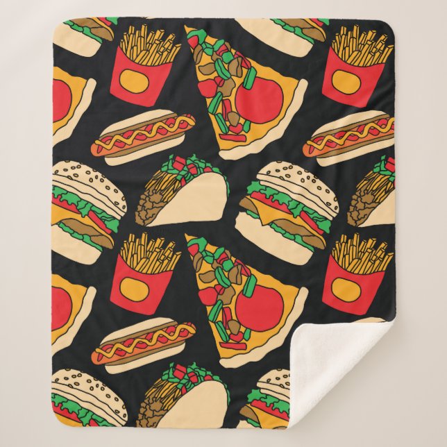 Pizzaburger Hotdog Pommes frites Tacos Sherpadecke (Vorderseite)