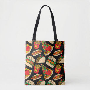 Pizzaburger Hotdog Pommes frites Tacos Tasche