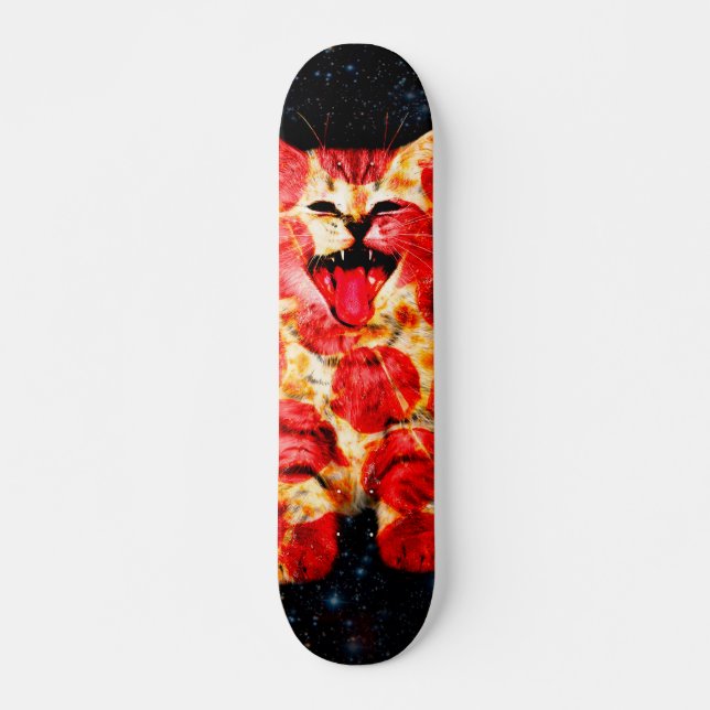 Pizzakatze im Weltraum Skateboard (Vorne)