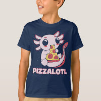 PIZZALOTL niedlicher axolotl Amphibien essen Pizza