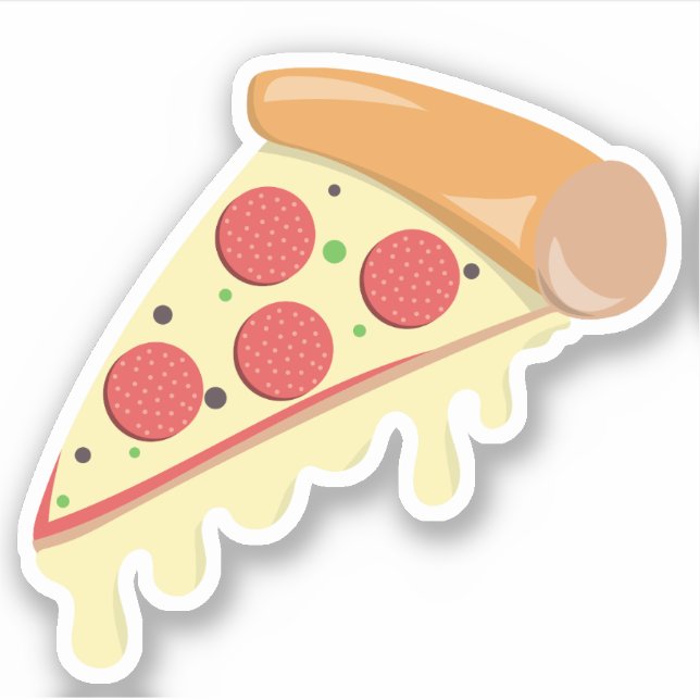 Pizzalschnitt geschmolzener Käse Pepperoni cooles  Aufkleber (Vorderseite)