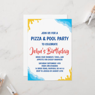 Pizzapool Party Einladung