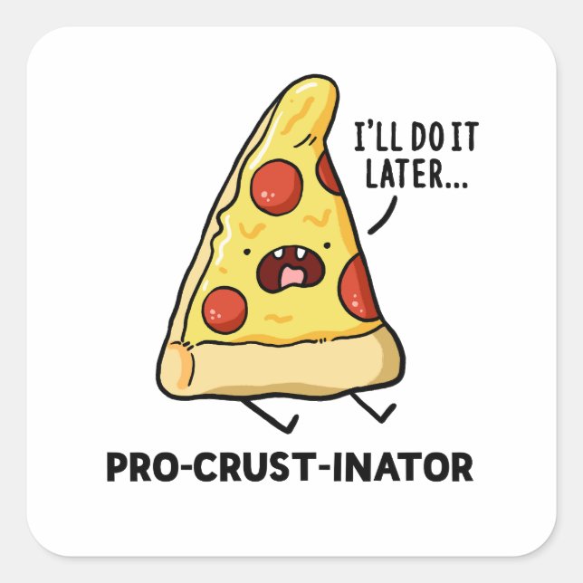 Pizzapucksticker Quadratischer Aufkleber (Vorderseite)