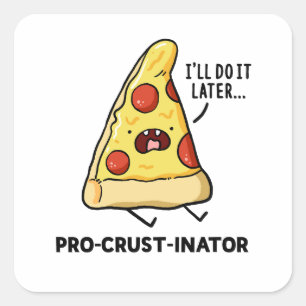 Pizzapucksticker Quadratischer Aufkleber