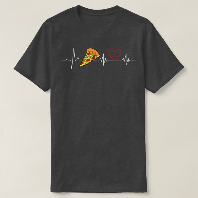 Pizzas Herzschlag Liebe Puls lustige Pizzafreunde  T-Shirt (Design vorne)