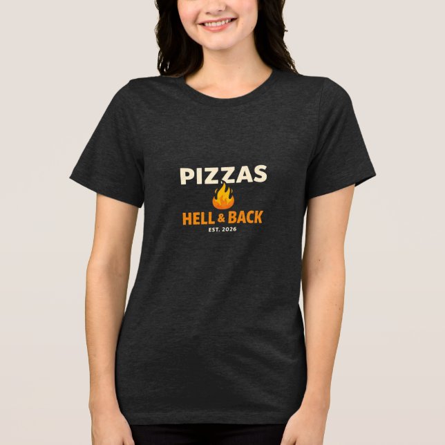 Pizzas Over Hell & Back Shirt – Bold Funny Pizza L (Vorderseite)