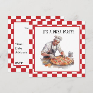 Pizzas-Party für coole Koch Einladung