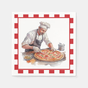 Pizzas-Party für coole Koch Serviette