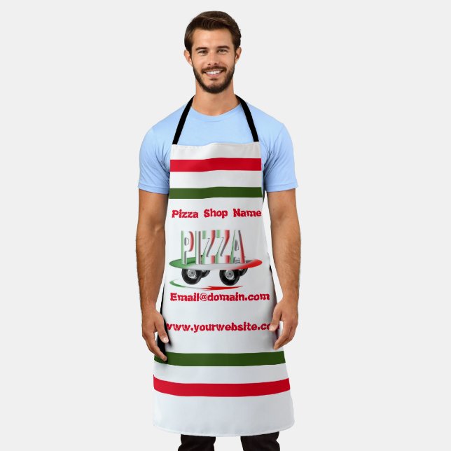 Pizzaservice, rot-grün, personalisiert schürze (Getragen)