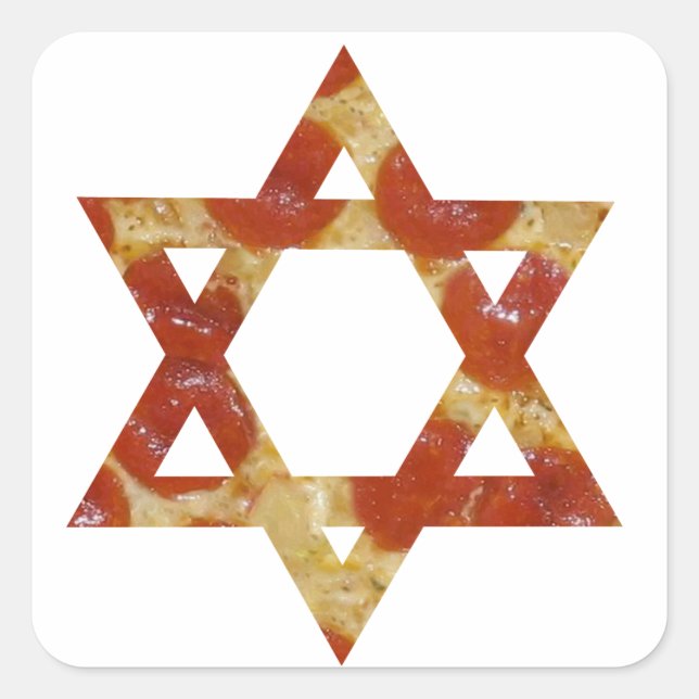 Pizzastern Quadratischer Aufkleber (Vorderseite)