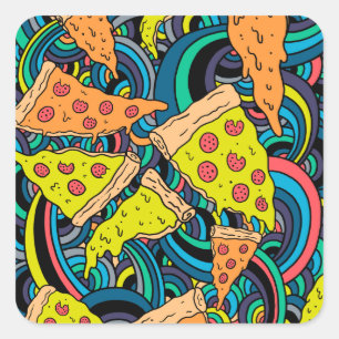Pizzastrom Quadratischer Aufkleber