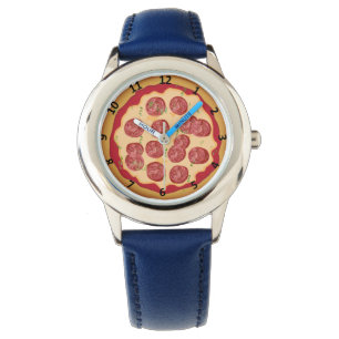 Pizzauhr mit Zahlen Armbanduhr