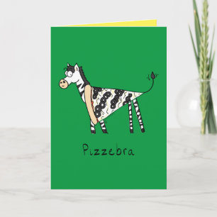 Pizzebra Pizza Zebra Cute Food Greeting Card Karte