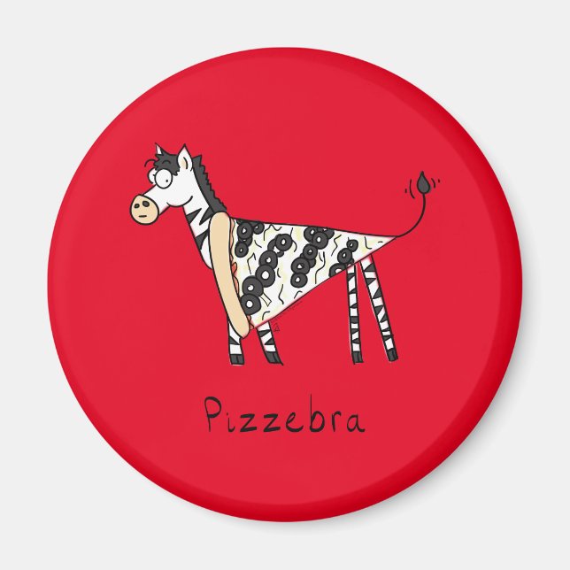 Pizzebra Pizza Zebra Magnet (Vorne)