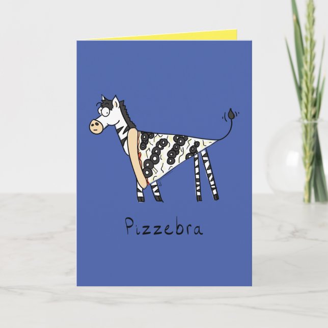 Pizzebra Pizza Zebra Niedlich Food Grußkarte Karte (Vorderseite)