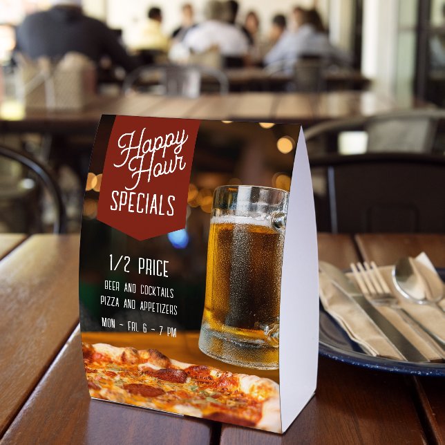 Pizzeria Bar and Grill Happy Hour Specials Tischaufsteller (In Situ (Restaurant))
