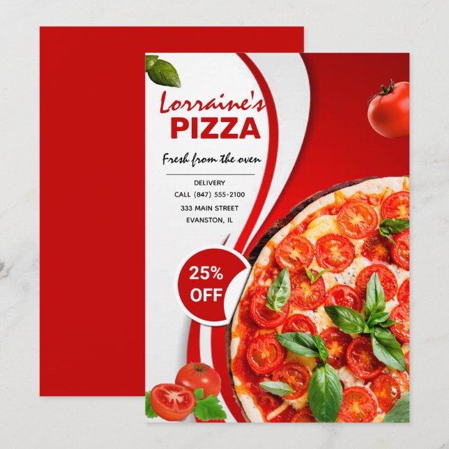 Pizzeria Flyer Einladung (Vorne/Hinten)