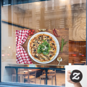 Pizzeria Gericht Italienisches Essen Rote Tischdec Fensteraufkleber