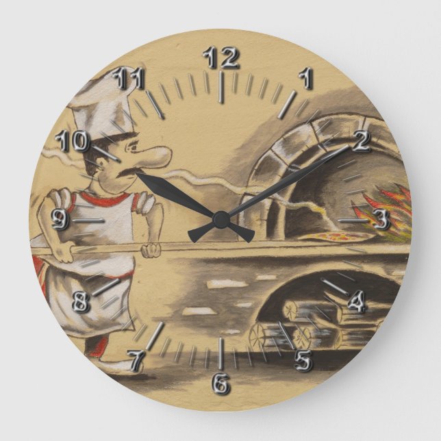 Pizzeria Große Wanduhr (Vorderseite)