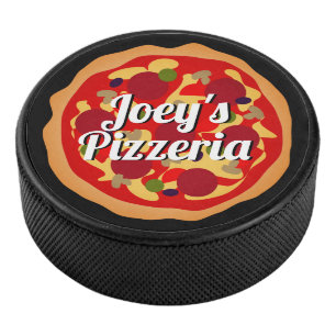 Pizzeria pepperoni à la carte eishockey puck