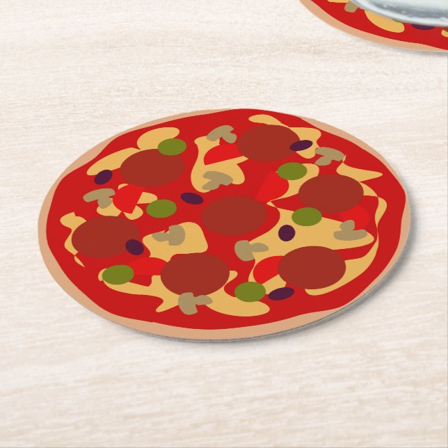 Pizzeria Pepperoni Fastfood Party Untersetzer (Angewinkelt)