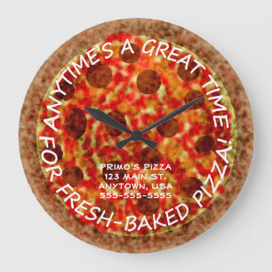 Pizzeria Pepperoni Pizza Custom Wall Horloge w Nom