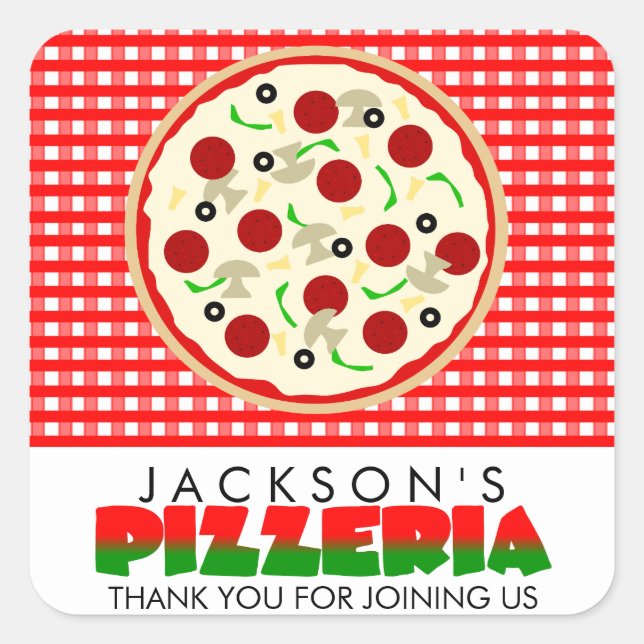 Pizzeria Pizza Gastgeschenk Stickers (Vorderseite)