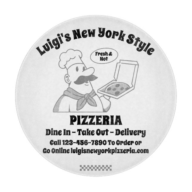 Pizzeria Pizza im Detail Pizza Koch Schneidebrett (Vorderseite)