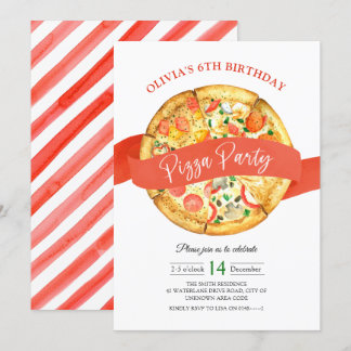 Pizzeria Pizza Party Kindergeburtstag Einladung