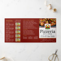 Pizzeria, Pizzeria Menu Tri-Fold Flyer